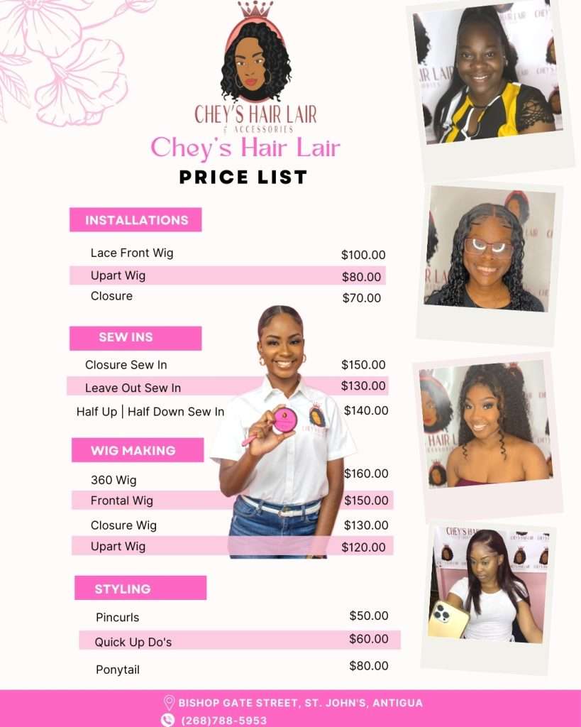Chey’s Hair Price List